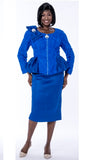 Terramina 7227 royal blue skirt suit