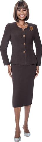 Terramina 9004 brown skirt suit