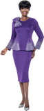 Terramina 7108 Cogic Purple Skirt Suit