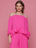 Why Dress T240109 pink pleated blouse