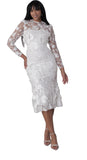 Chancele 9749 white 3d floral dress