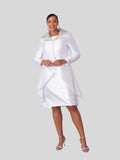 Tally Taylor 4860 white rhinestone embellished jacket dress