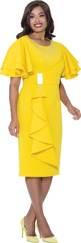 Dresses by Nubiano 100391 yellow scuba dress