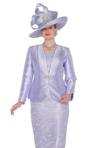 Elite Champagne 6270 lilac purple lace skirt suit