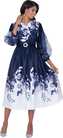 Dresses by Nubiano 100381 navy blue maxi dress