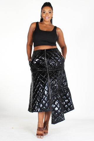 Faux Leather High Waist Skirt