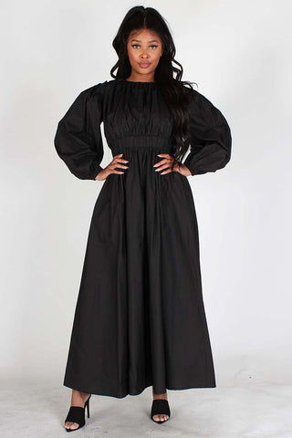 Puff Sleeve Maxi Dress