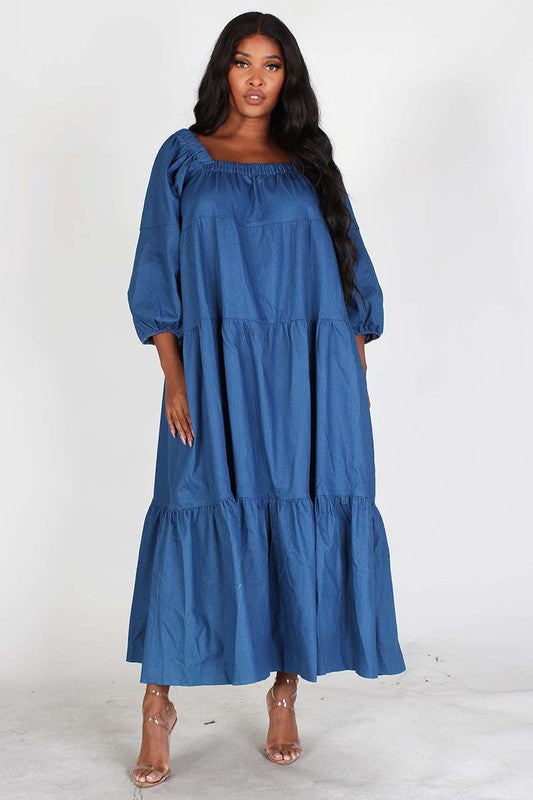 Oversized Denim Maxi Dress – Diva's Den Fashion, LLC