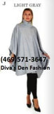 Full Size Poncho Cape Light Gray