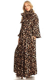 Leopard Print Bow Maxi Dress