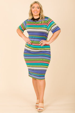 Print Multi Midi Dress