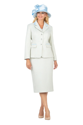 Giovanna G1121 blue skirt suit