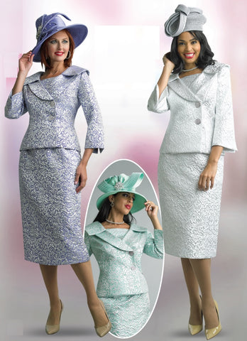 Lily & Taylor 4648 jacquard skirt suit