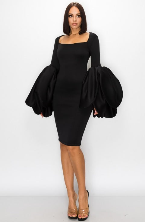 Dress with petal sleeves hotsell