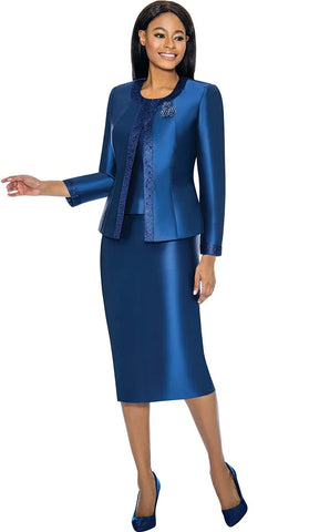 Terramina 7637 navy skirt suit