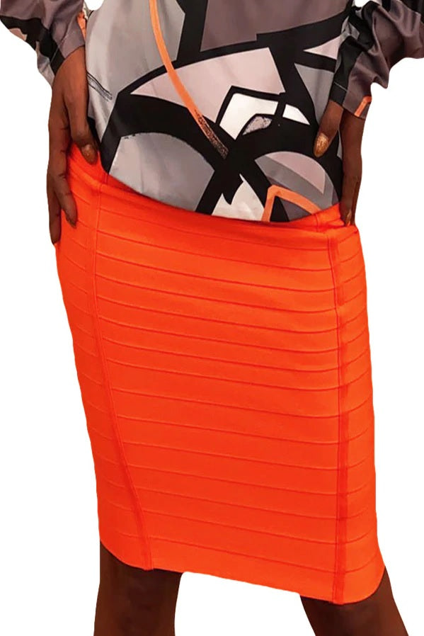 Orange skirt zipper best sale