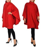 Red Fleece Cape Poncho