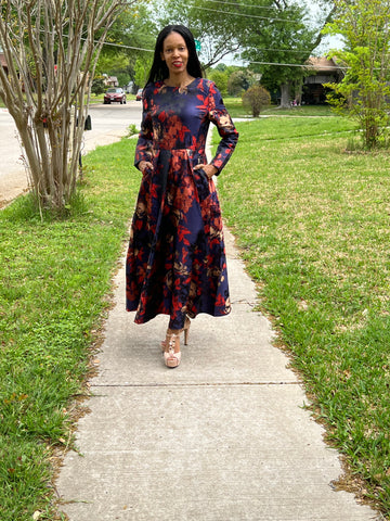 Floral Jacquard Maxi Dress