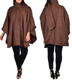 Brown Fleece Cape Poncho