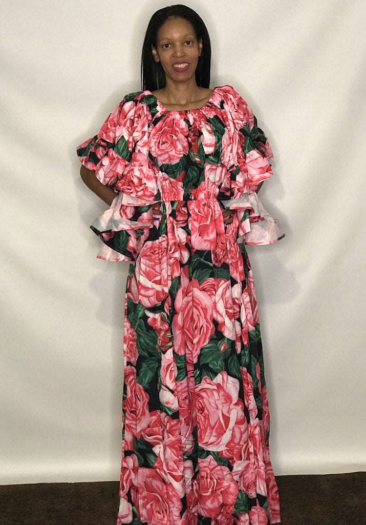 Flower Print Maxi Dress – Diva's Den Fashion, LLC